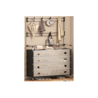 Модульна вішалка з полицею для взуття DXXMJ 6205HB біло-чорна